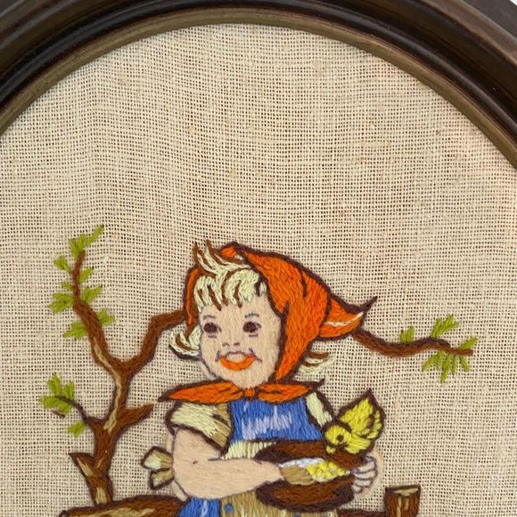 Vintage Hummel’s embroidered art canvas. Hummel’s collectible. - Picture 5 of 5